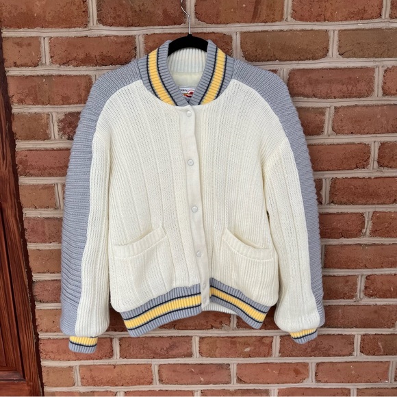 Retro Knit varsity/bomber jacket. size medium, unisex. Vintage - Picture 9 of 13
